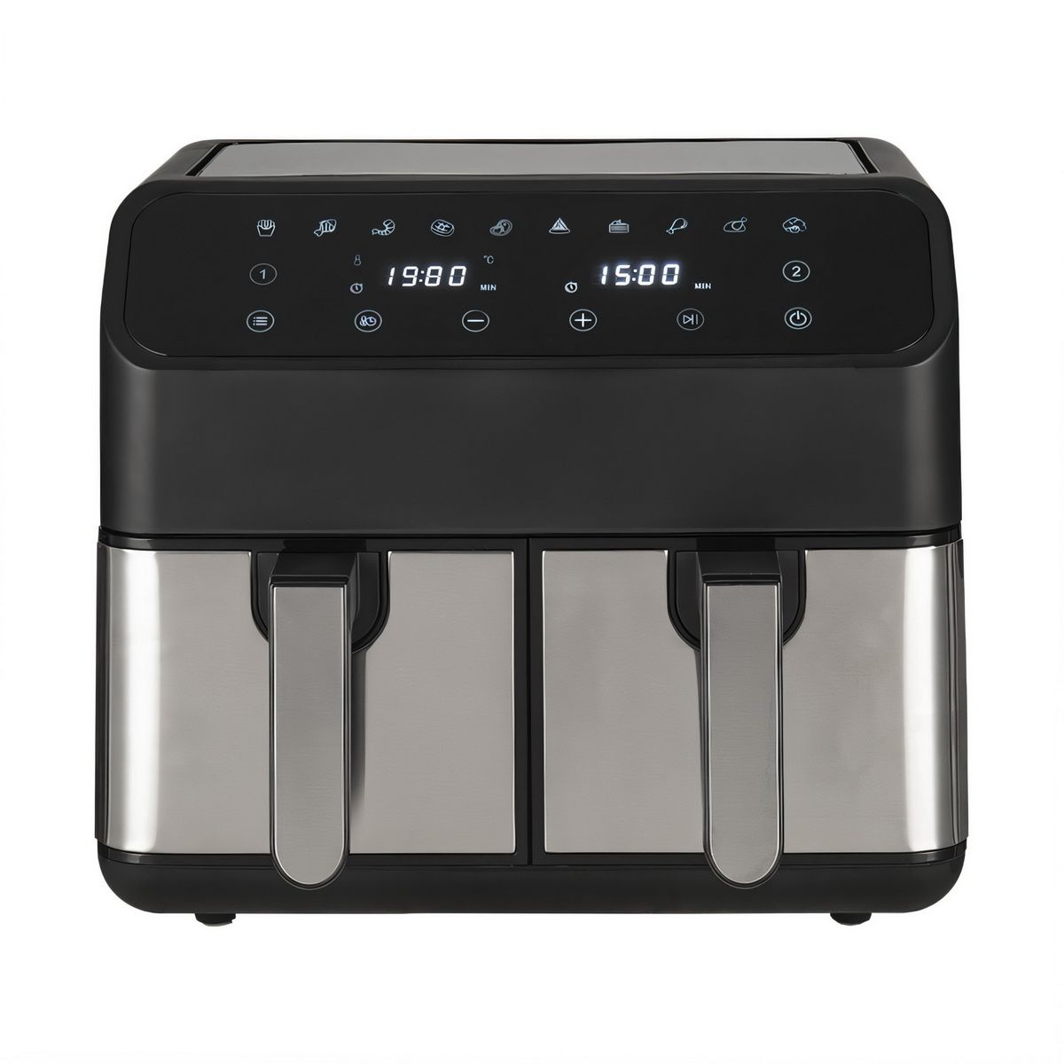 Dual door independent operation 2��4L smart 6-in-1 digital LCD display air fryer