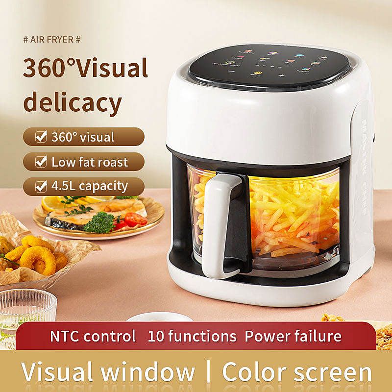 5L Large Capacity Luxury Square Intelligent Visual Electric Digital Air Fryer